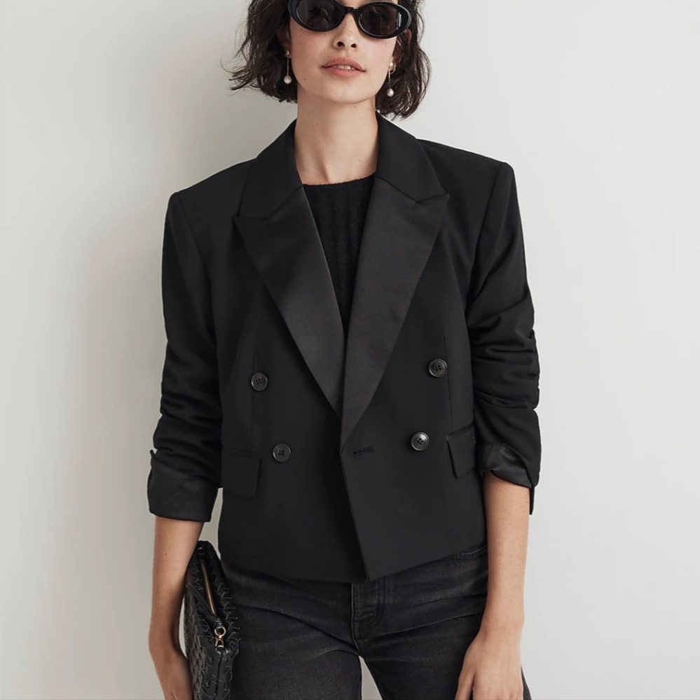 Madewell NWT Cropped Tuxedo Blazer